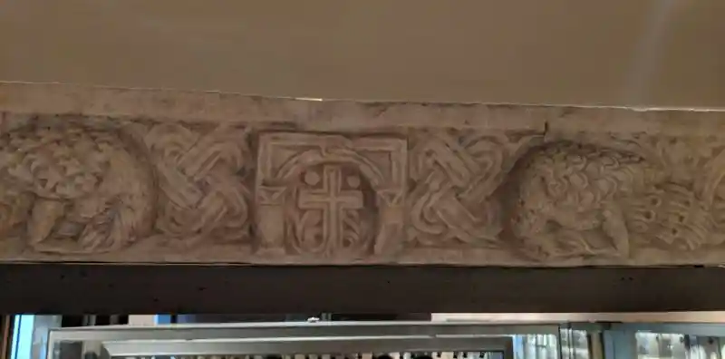 Marble Doorframe Fragment with Cross and Knotwork